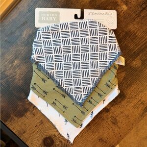 Hudson Baby Navy and Olive Bandana Bibs